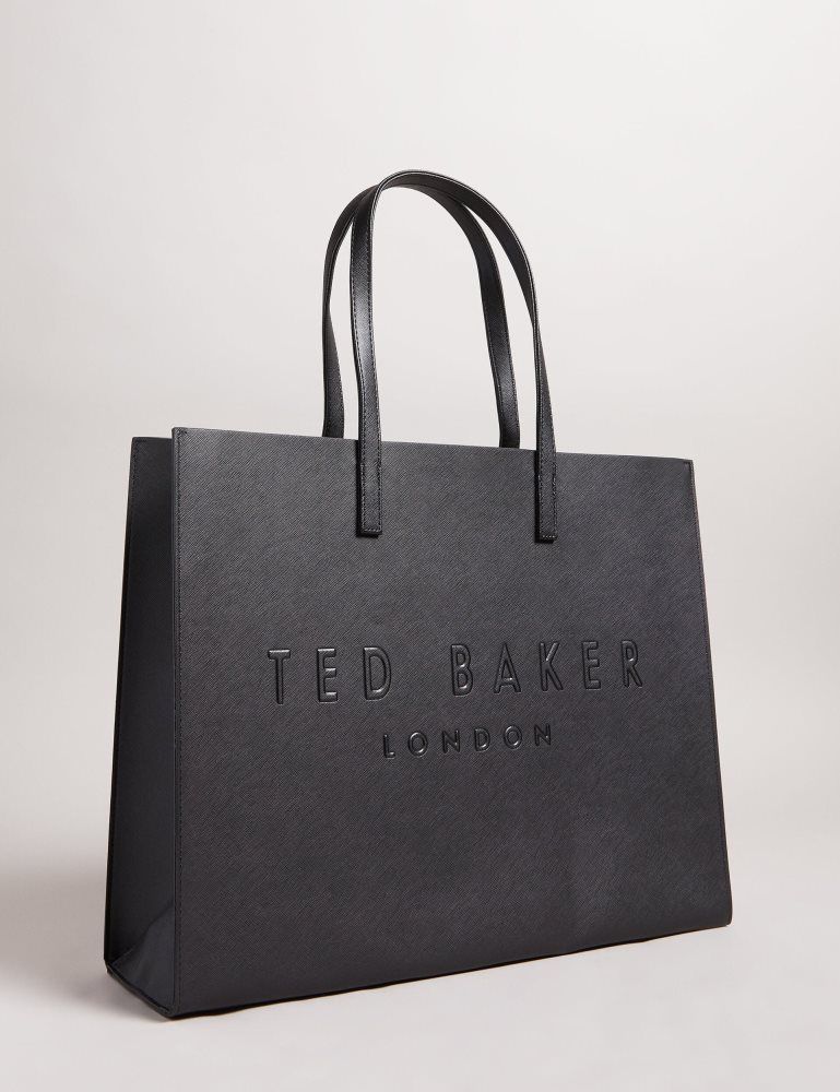 Ted Baker Sukicon - Textured Faux Leather Icon Tote Bag Ženske Torbe Ikone Crne | 298546-PLS