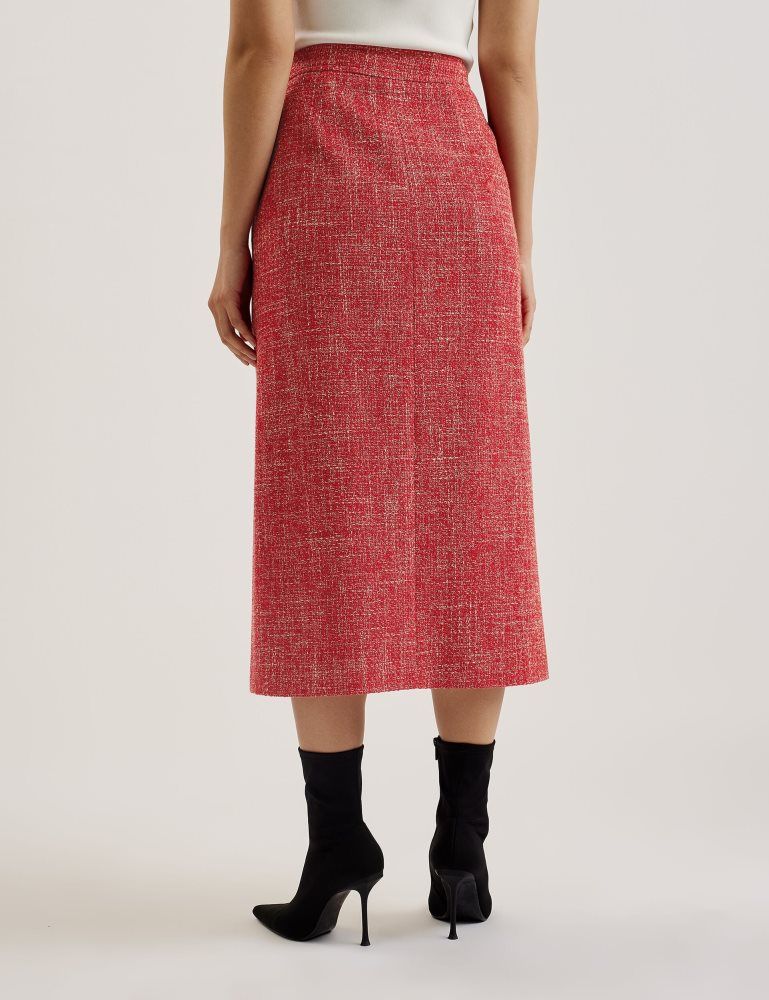 Ted Baker Sumis - Tailored Boucle Midi Skirt With Front Slit Ženske Suknje Crvene | 521089-JQY