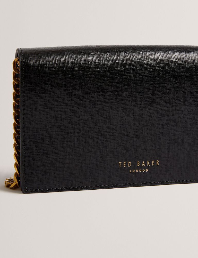 Ted Baker Tabina - Leather Purse With Chain Crossbody Strap Ženske Torbe Ikone Crne | 573402-OPQ