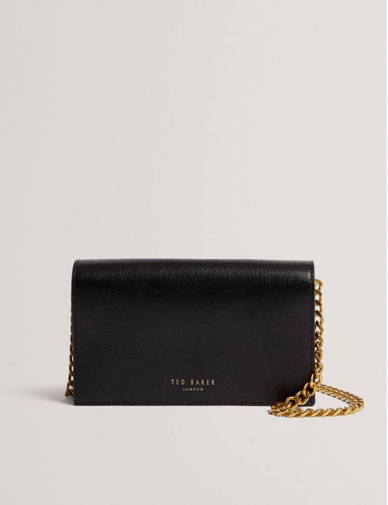 Ted Baker Tabina - Leather Purse With Chain Crossbody Strap Ženske Torbe Ikone Crne | 573402-OPQ