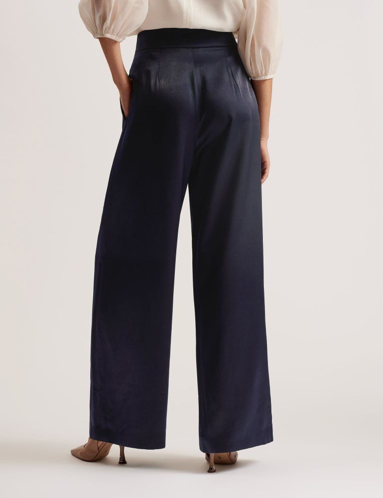 Ted Baker Teerut - Satin Tailored Wide Flood Length Trousers Ženske Kratke Hlače Tamnoplave | 047395-IYR
