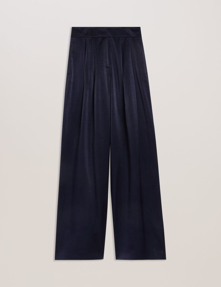 Ted Baker Teerut - Satin Tailored Wide Flood Length Trousers Ženske Kratke Hlače Tamnoplave | 047395-IYR