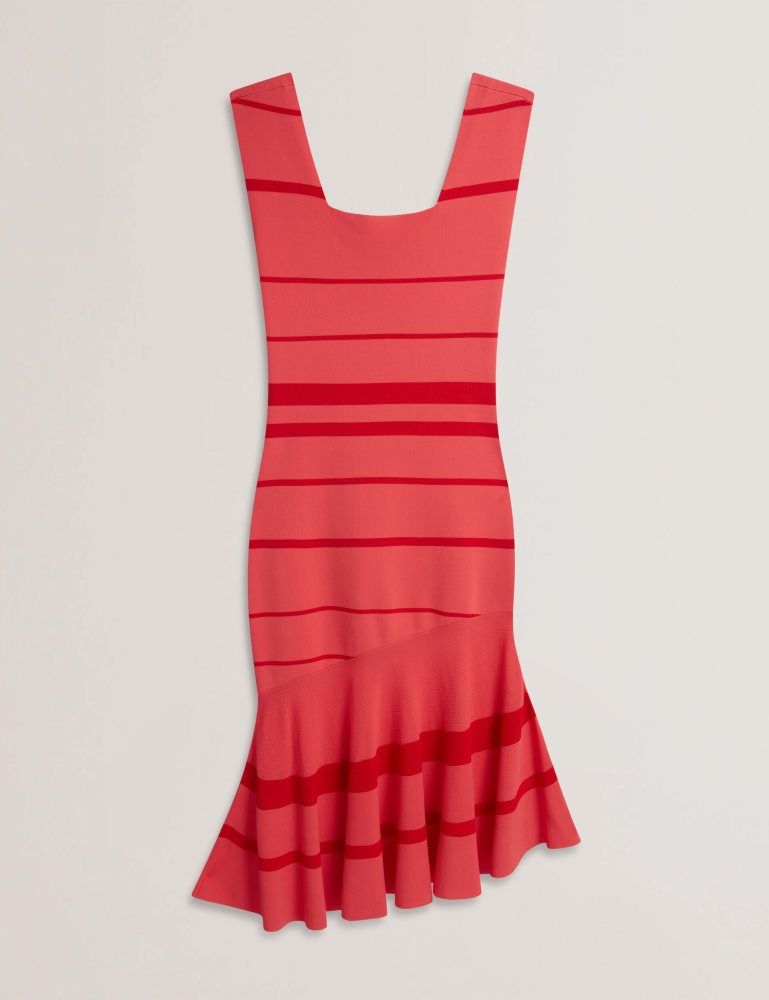 Ted Baker Tilleea - Striped Square Neck Flippy Midi Dress Ženske Haljina Koraljne | 239670-AEN