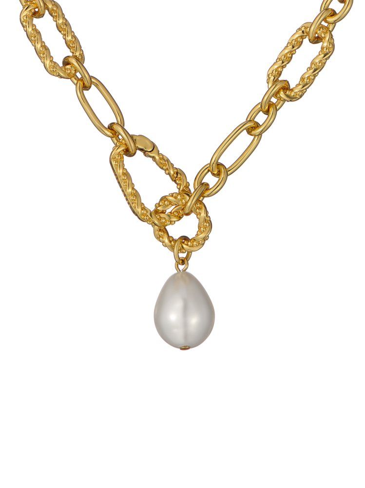 Ted Baker Timora - Pearl Pendant Twisted Chain Necklace Ženske Nakit Zlatne | 958420-TPB