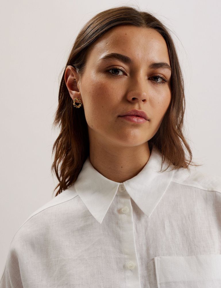 Ted Baker Toloca - Oversized Linen Shirt Ženske Majice Bijele | 350478-WRO
