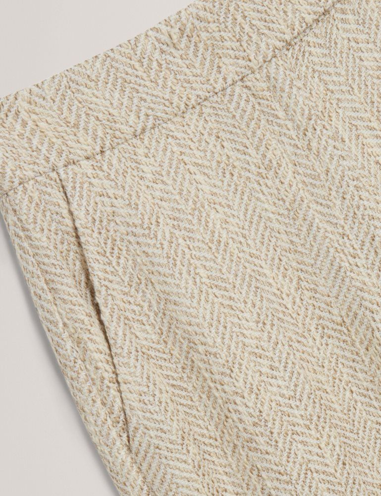 Ted Baker Vulpat - Boucle Herringbone Wide Leg Tailored Trousers Ženske Kratke Hlače Bijele | 540169-MWS