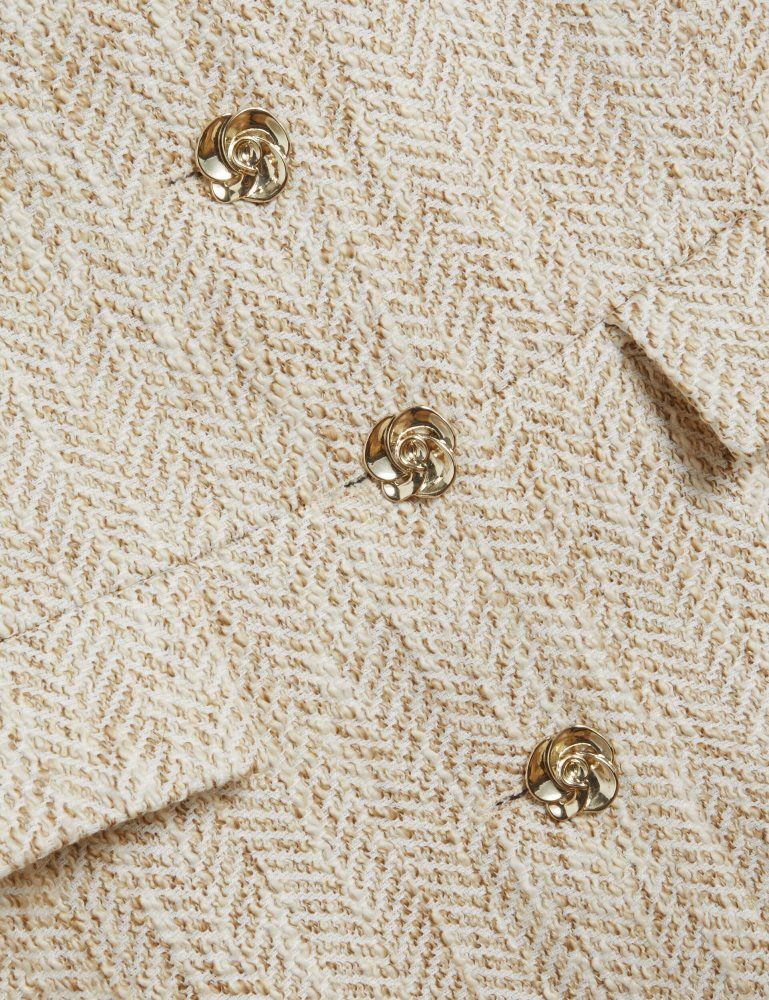 Ted Baker Vulpaw - Boucle Herringbone Fitted Waistcoat Ženske Majice Bijele | 258061-JCU
