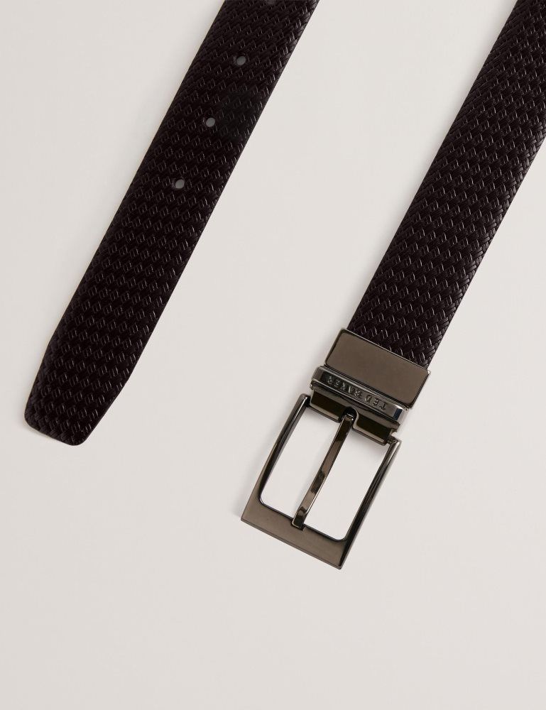 Ted Baker Waide - Woven Texture Leather Belt Muške Remeni Smeđe | 356187-XZV