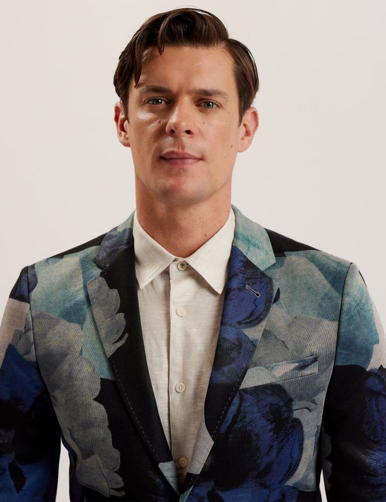 Ted Baker Walkerj - Printed Floral Pique Jersey Blazer Muške Jakne Visebojne | 781459-BLO