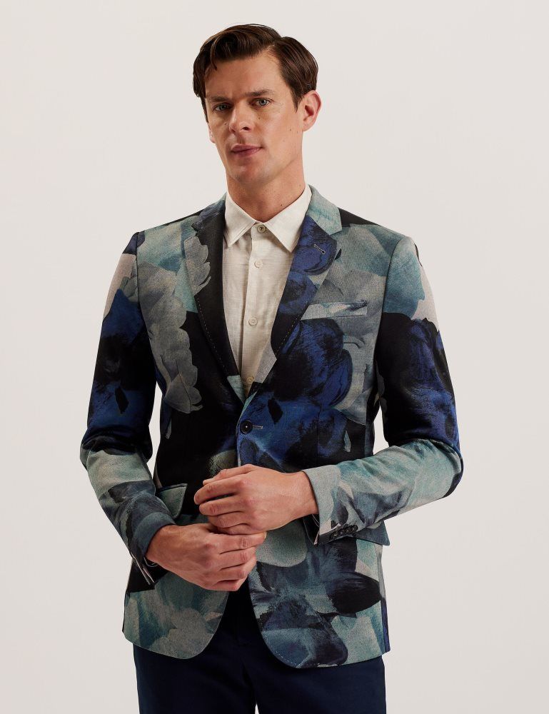 Ted Baker Walkerj - Printed Floral Pique Jersey Blazer Muške Jakne Visebojne | 781459-BLO