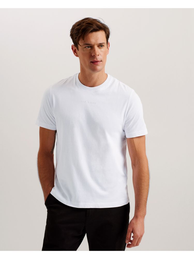 Ted Baker Wiskin - Short Sleeve Regular Branded T-shirt Muške Topi Bijele | 521748-XLN