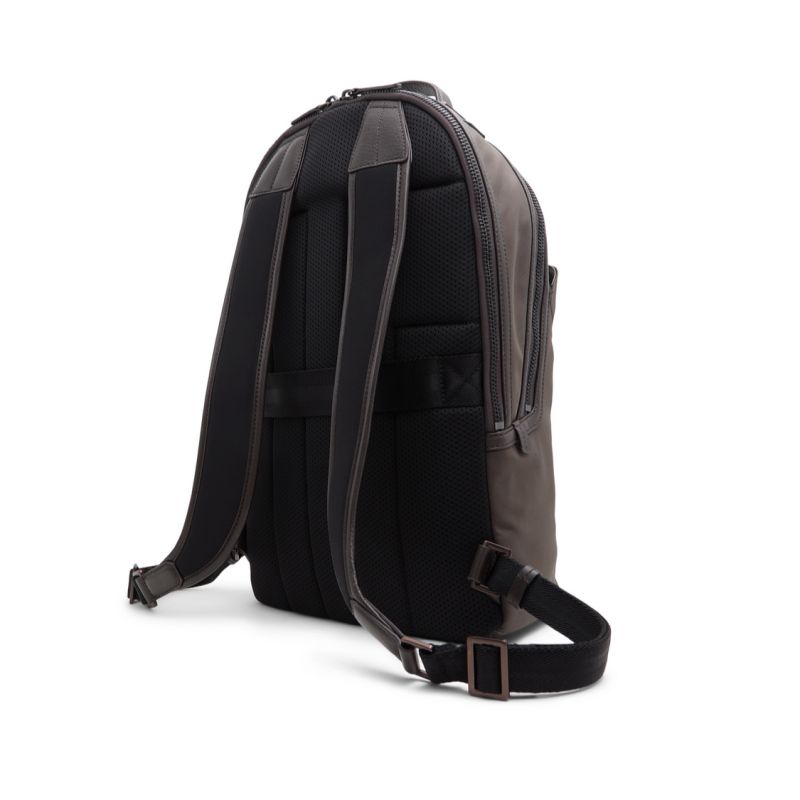 Ted Baker Xaden - Nylon Leather Trim Double Zip Backpack Muške Ruksaci Smeđe | 571649-QWN